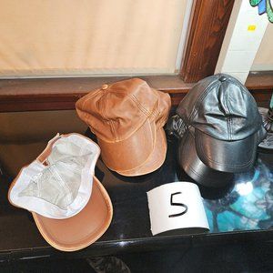 Hat Cap Baseball Style Blck Brown Vinyl Ajustable